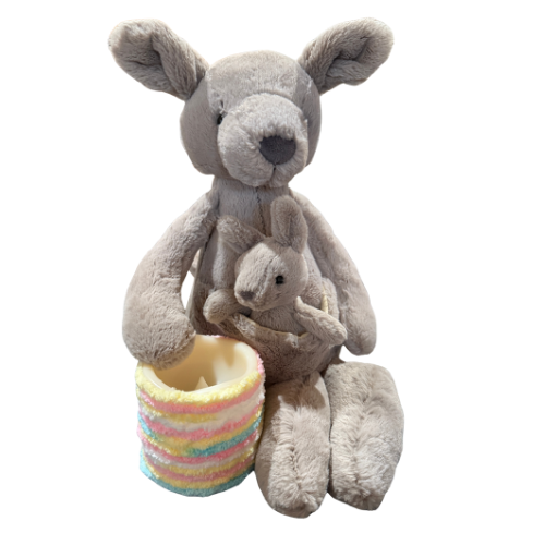 🍼 Cozy Glow Baby Candle – 4” Yarn-Wrapped Flameless Night Light 🧸✨